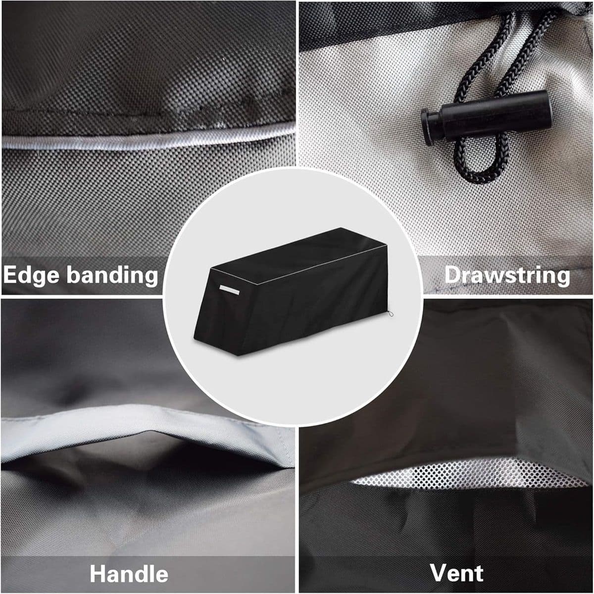 Weight Bench Cover Waterproof Heavy Duty 600D Oxford 60x18x21 Inch Adjustable with Bottom Drawstring for Indoor and Outdoor Fitness Equipment