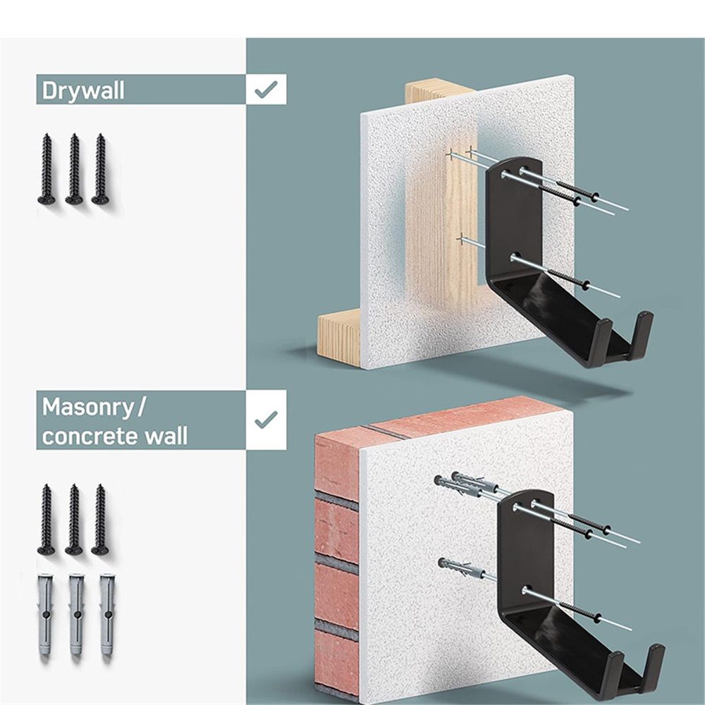 Bike Wall Mount Pedal Hook for E-Bikes, MTB & Road - Bicycle Wall Mount with Support Brackets and Wall Protection Pads, Suitable as Bike Rack Garage Bike Storage Shed and Bicycle Storage Indoor