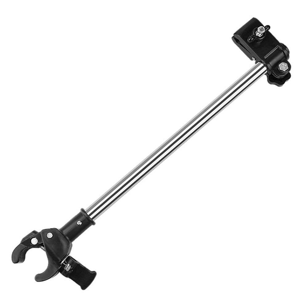 Adjustable Bicycle Umbrella Clamp Holder – Universal Stroller Attachment, Wheelchair Umbrella Holder for Bike, Golf Cart, Beach Chair – Stainless Steel Quick Mount Frame