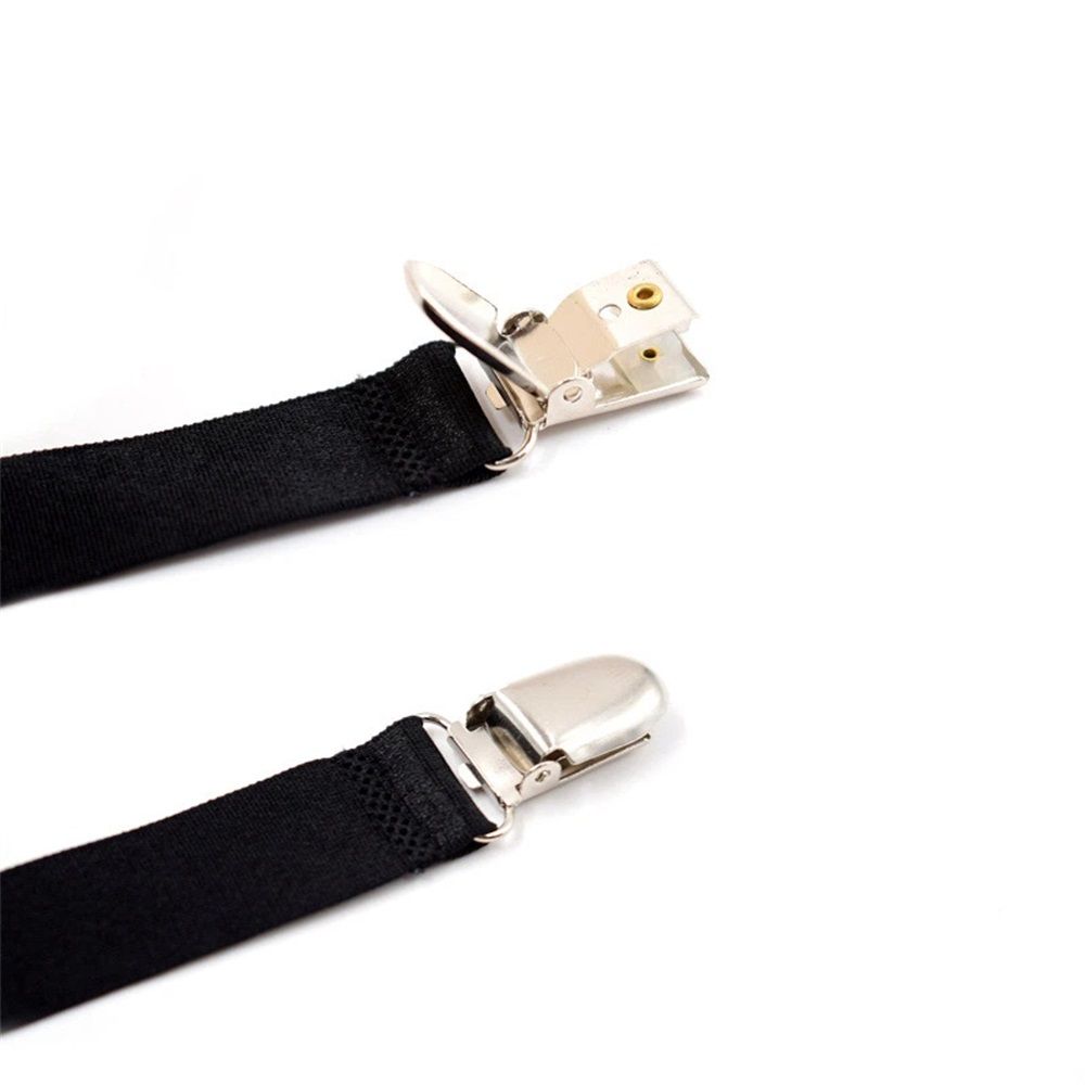 Best Mens Shirt Stays for Men - Keeps Shirts Tucked in All Day - Easy-to-Wear Garter Straps with Foot Loop - Black (Loop Stirrup Style) (Select Series)