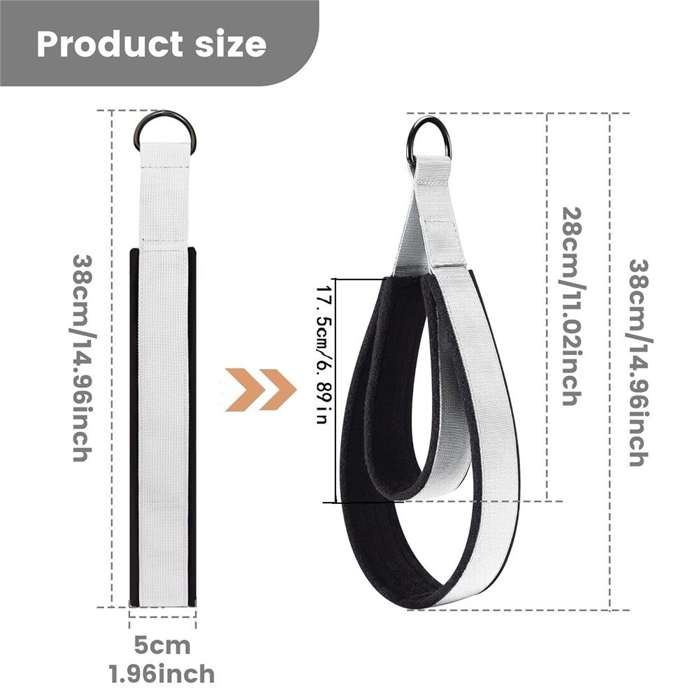 A pair Pilates Straps - Double Loop D-Ring Straps for Reformer, Padded, Home Gym Workout, Cable Accessories, Workout Equipment（black）