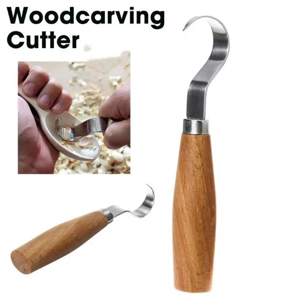 2 pack Wood Hook Knife Carving Tool for Carving Spoons Bowls Cups Crooked for Professional Spoon Carvers and Beginners
