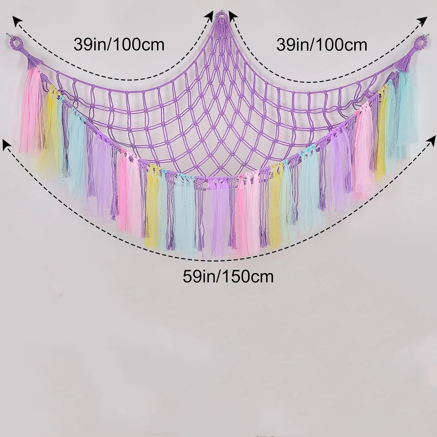 Stuffed Animals Net or Hammock, Toy Hammock Hanging Stuffed Animals Storage Organizer Holder Room Décor for Nursery Kids Bedroom（only bag,without LED strip）