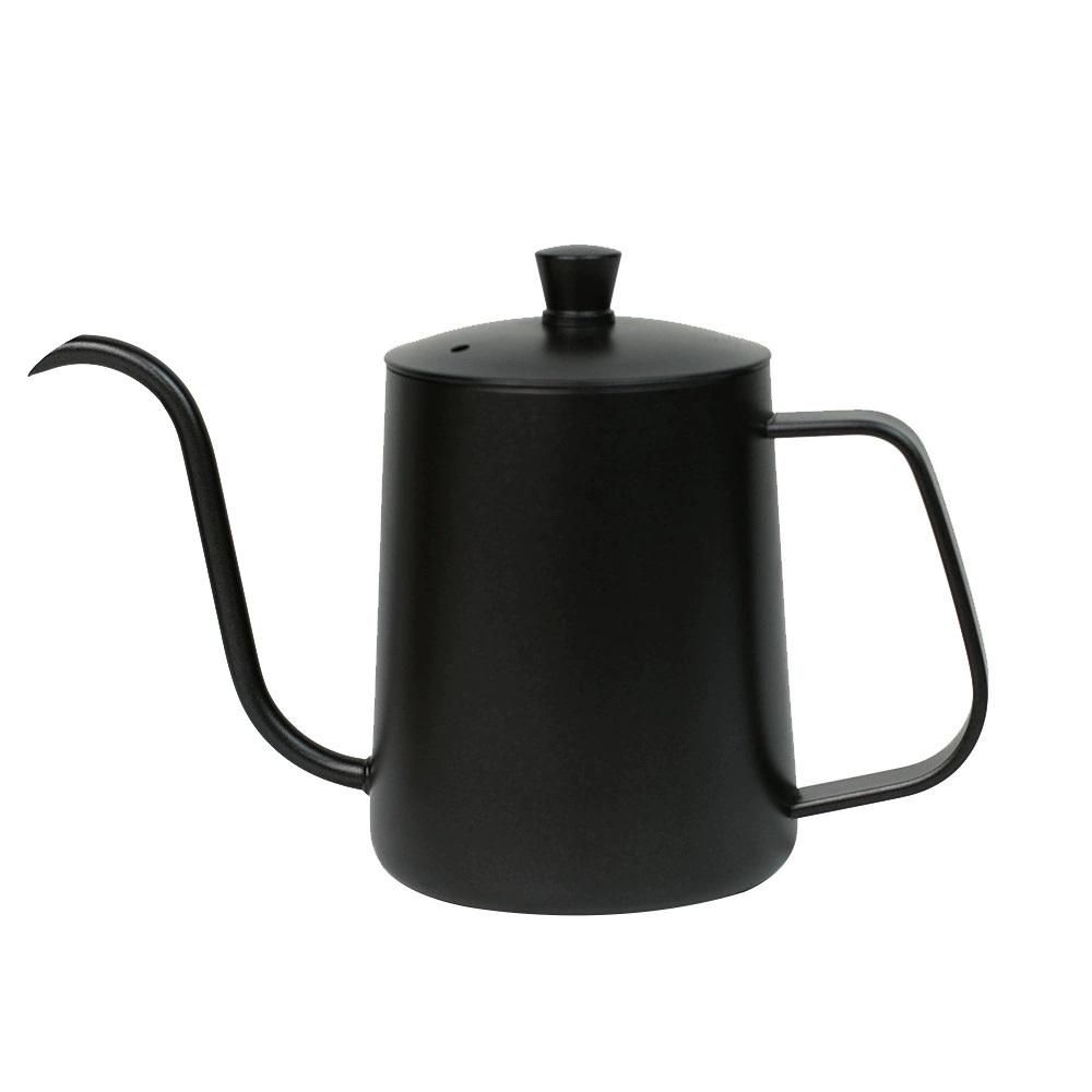 Gooseneck Pour Over Coffee Kettle 12 oz （350ml）Stainless Steel Hand Drip Long Narrow Spout for Stove Top, black