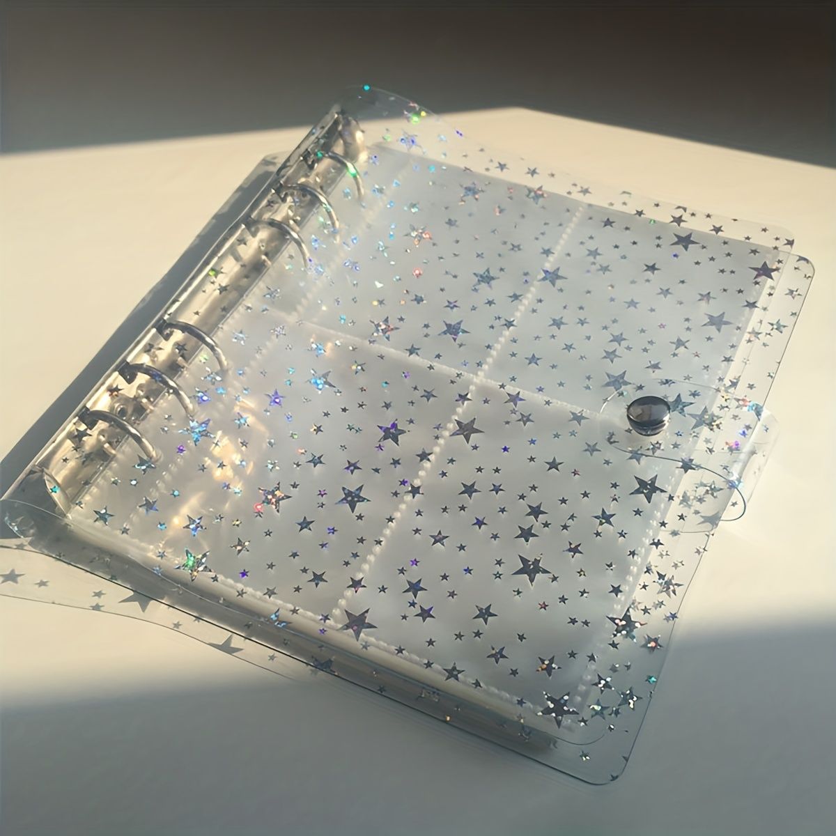10-Page Laser Star Photo Album with 8 Pockets per Page - Thickened PET Material, Star Design, Perfect for Home Decor, Scrapbooking, and Organizing Photos laser star