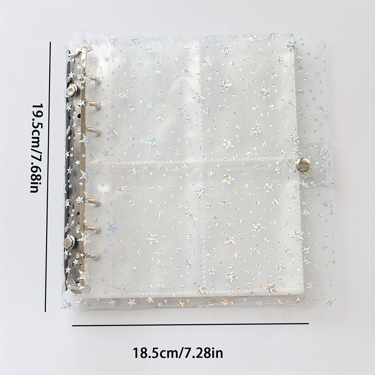 10-Page Laser Star Photo Album with 8 Pockets per Page - Thickened PET Material, Star Design, Perfect for Home Decor, Scrapbooking, and Organizing Photos laser star