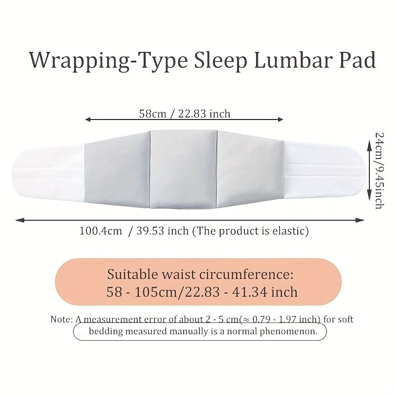Sleeping Lumbar Support, Comfortable And Warm, Fits The Waistline, Breathable And Skin-Friendly Fabric, Grey, Suitable for Daily Life One Size Gray