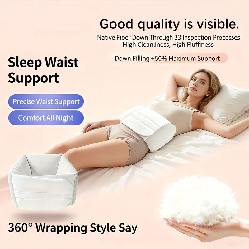 Sleeping Lumbar Support, Comfortable And Warm, Fits The Waistline, Breathable And Skin-Friendly Fabric, Grey, Suitable for Daily Life One Size Gray