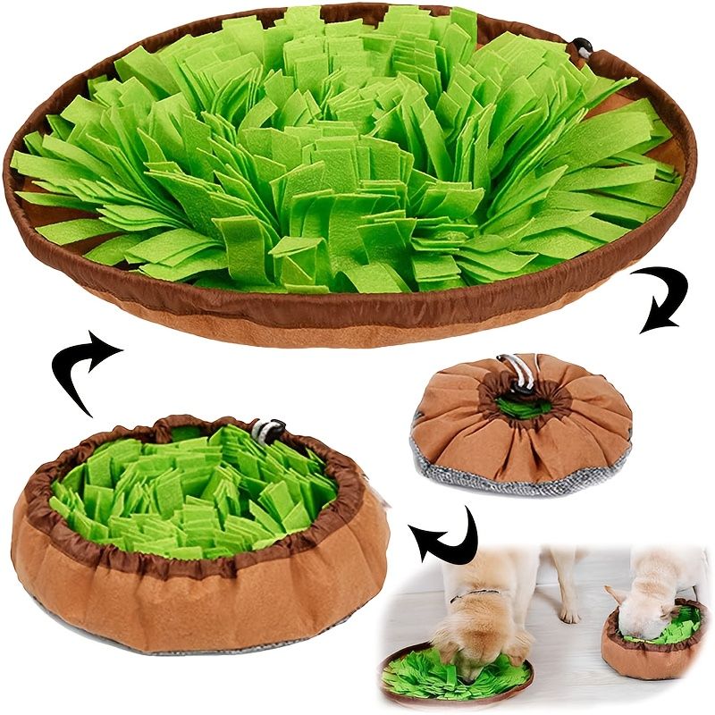 Pet Dog Sniffing Mat, Slow Feeder Toy for Cats And Dogs, Natural Foraging Mat, Anti-Gulping Training Tool, Indoor Outdoor Leakage Toy, Pet Enrichment Supplies, Dog Sniffing Pad Grass Color