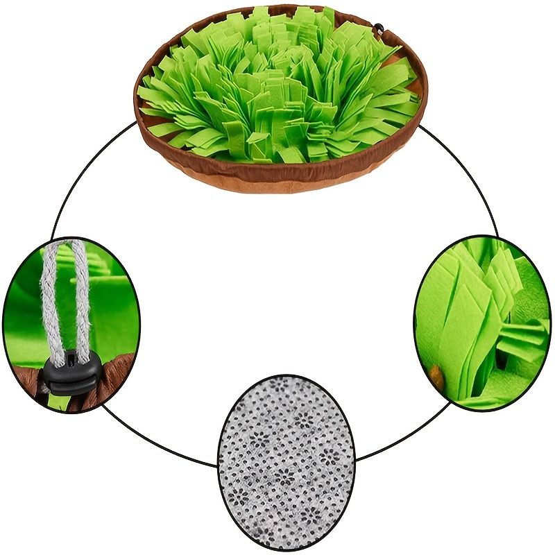 Pet Dog Sniffing Mat, Slow Feeder Toy for Cats And Dogs, Natural Foraging Mat, Anti-Gulping Training Tool, Indoor Outdoor Leakage Toy, Pet Enrichment Supplies, Dog Sniffing Pad Grass Color