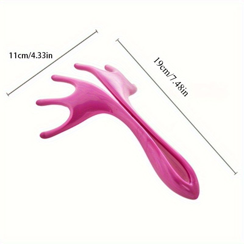 1 Portable Manual Head Massager with Frog-Claw Claws, Scalp Relaxation Tool for Hair Care Without Damaging Scalp or Tangling Hair Rose Red