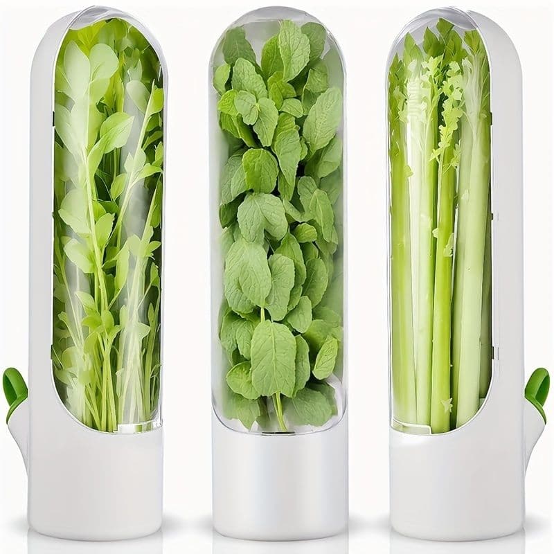 Herb Preserver Seed Pods 2pcs Keep Vegetables Fresh Cilantro Container for Fridge Mint Storage Kitchen Supplies Cylinder