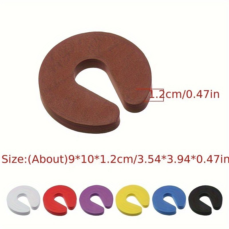 10pcs Safety Locks - EVA C-Shape Door Stoppers & Cabinet Secures, Soft Foam Finger Protectors, Assorted Colors 10pcs Black