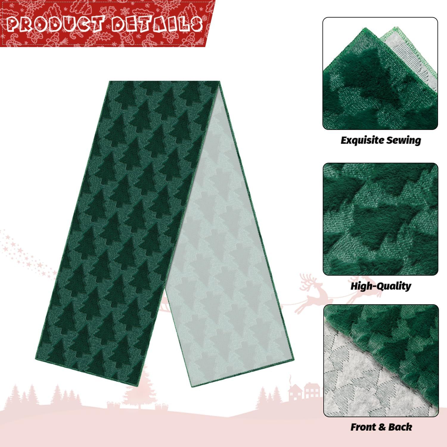 Christmas Tree Table Runner 13 x 72 Inch,Table Runners for Holiday Birthday Party,Farmhouse Christmas Decor for Kitchen Dinning Room Table