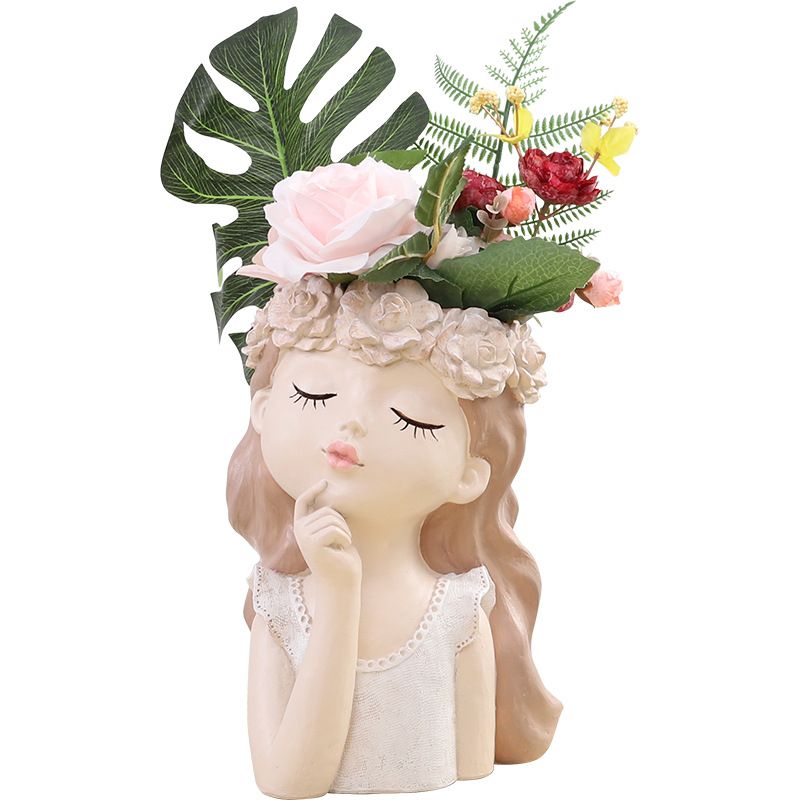 Head Planter Succulent Pots Face Flower Pot Cute Resin Cactus Planters with Drainage Creative Decorations, Gift