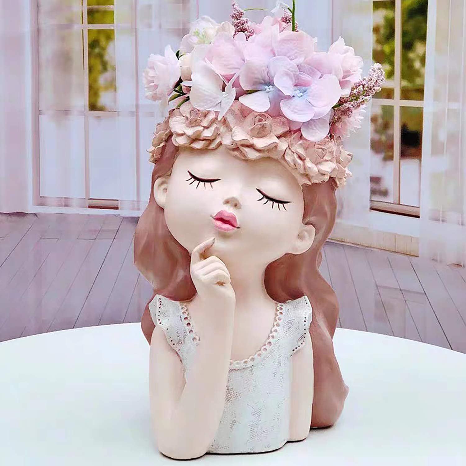 Head Planter Succulent Pots Face Flower Pot Cute Resin Cactus Planters with Drainage Creative Decorations, Gift