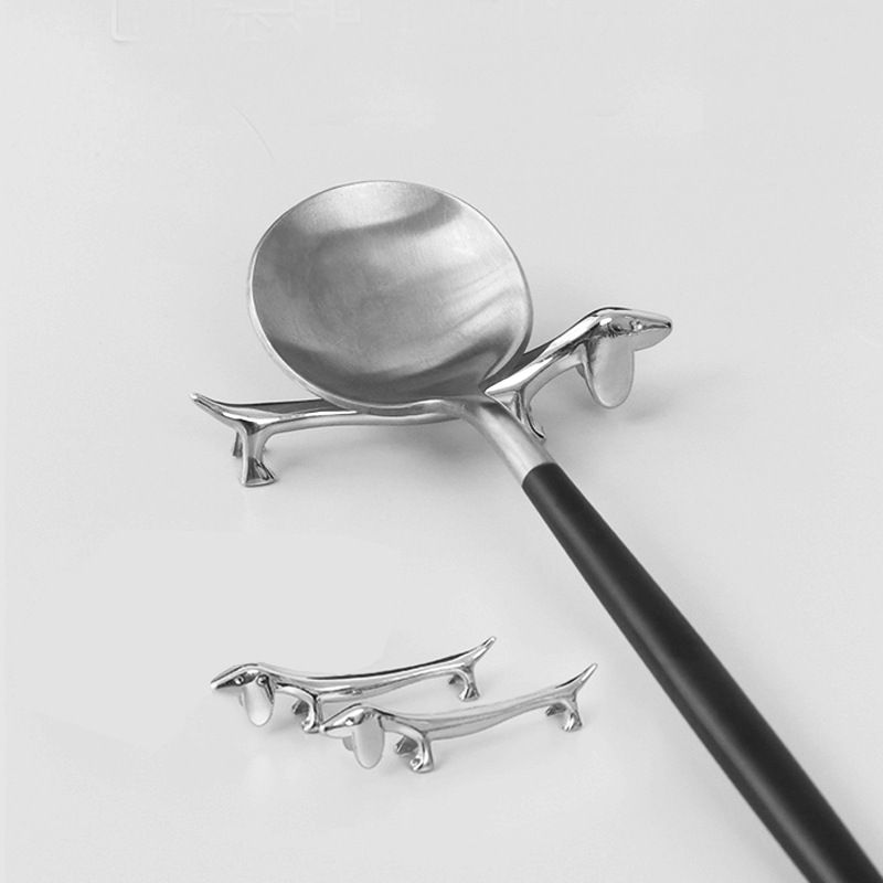 Silver Cutlery Rest for Knifes, Forks and Spoons (Set of 2) Knife Rest SetZinc Alloy Chopsticks Spoon Forks Knives Tableware Rest