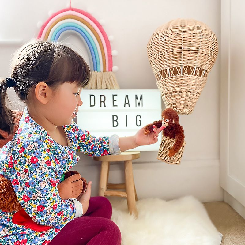 Rattan Hot Air Balloon Wall Decor Woven Wall Hanging Hot Air Balloon for Kids Room Art Photography Apartment Dorm Room Backdrop