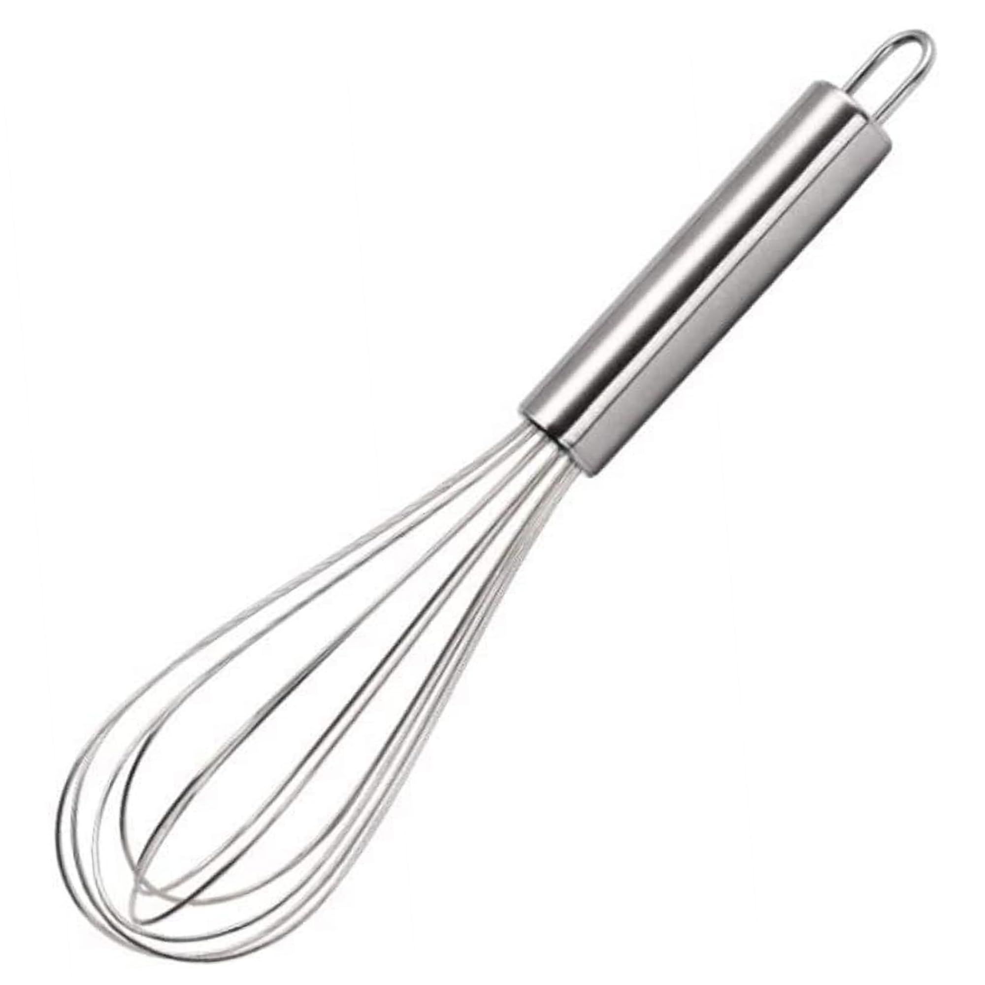 12 Inch Large Stainless Steel Manual Hand Whisk Handheld Egg Beater Mixer Household Kitchen Gadget for Whipping Cream Sauce Cake Dough Baking