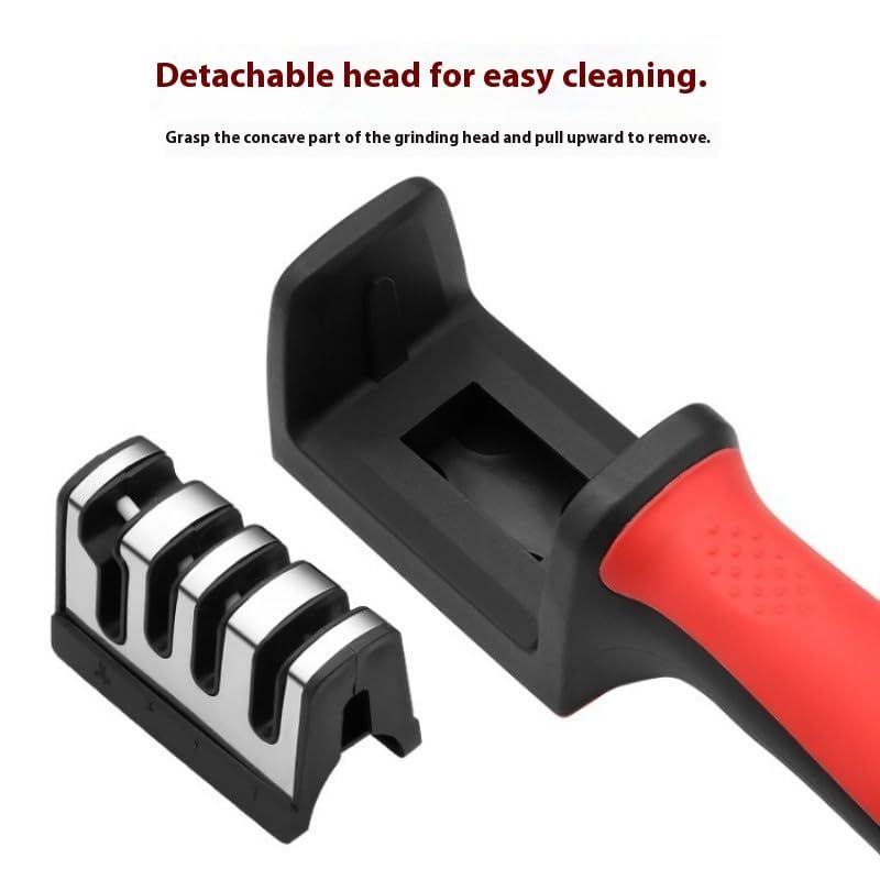 Three sections Handheld Diamond Knife Sharpener, Multifunctional Quick Sharpening Stone for Household Kitchen, Fast Blade Edge Restoration Tool