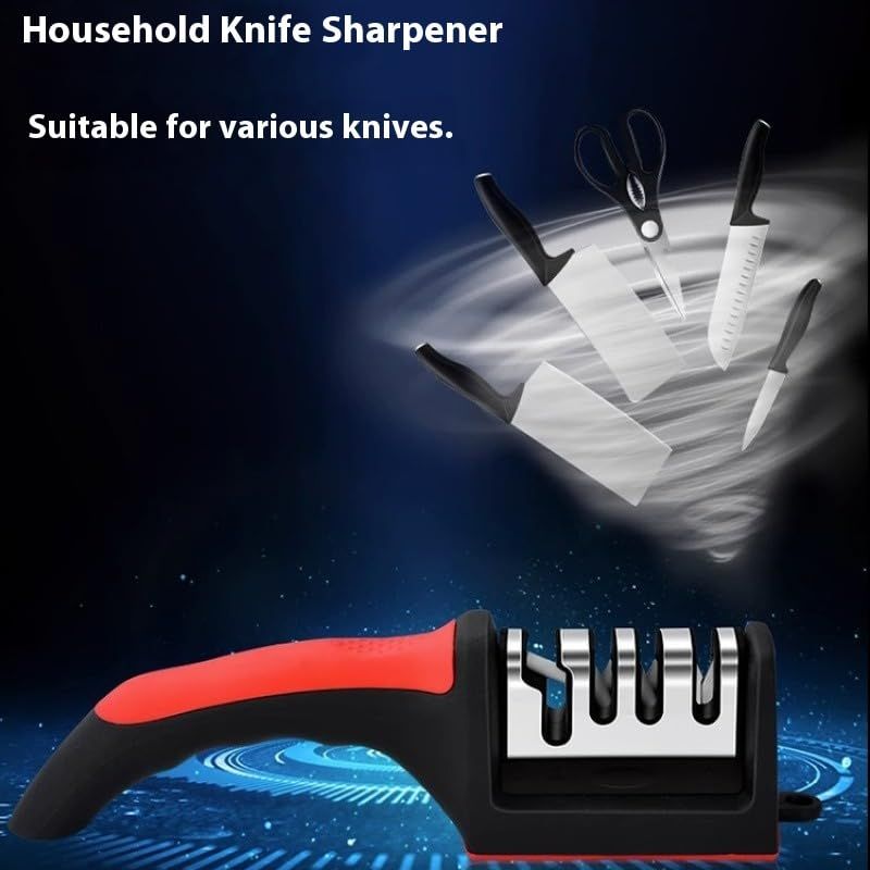 Three sections Handheld Diamond Knife Sharpener, Multifunctional Quick Sharpening Stone for Household Kitchen, Fast Blade Edge Restoration Tool