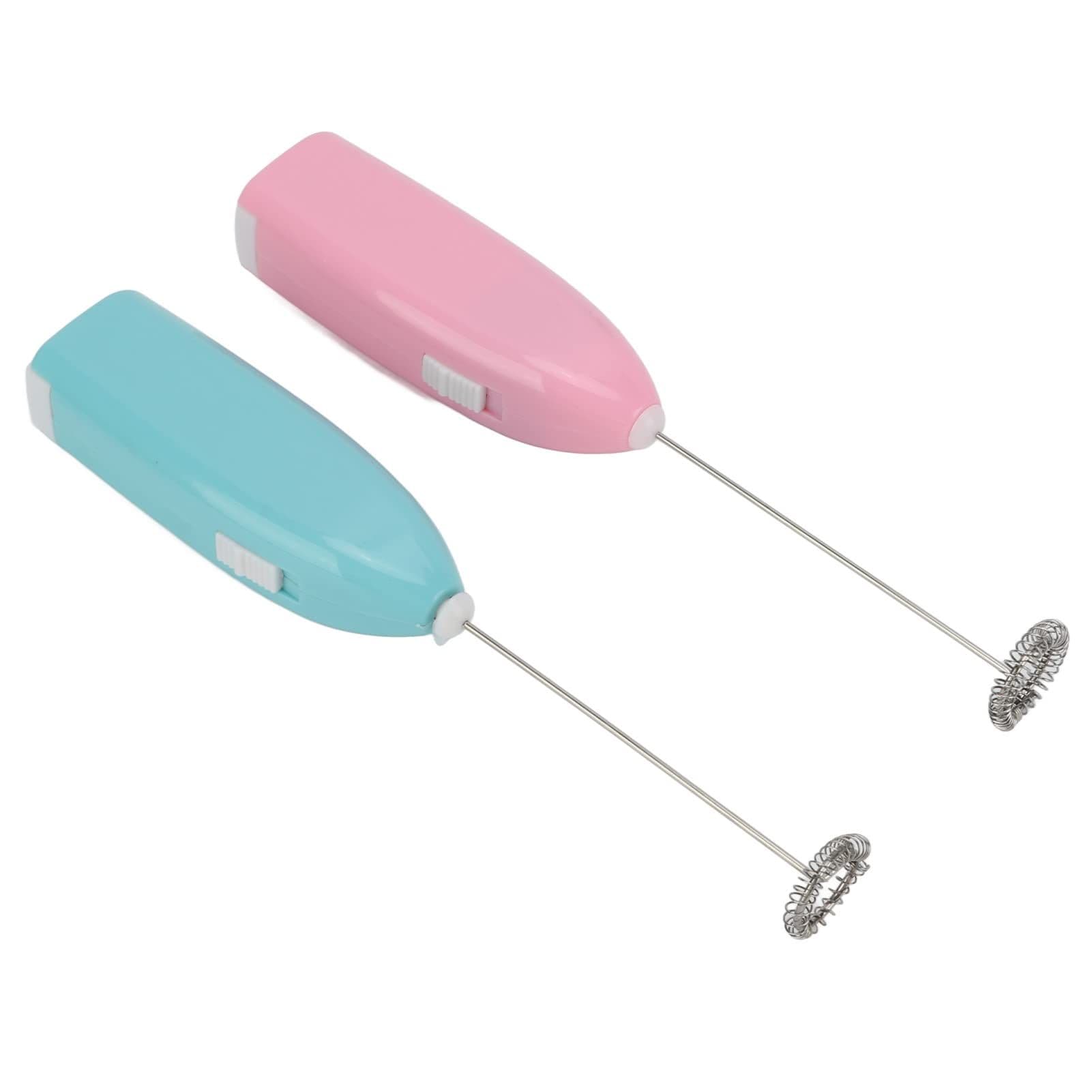White electric milk frother, handheld coffee stirrer, portable milk frother, suitable for lattes, cappuccinos, and home use as a whipping iron/whip.