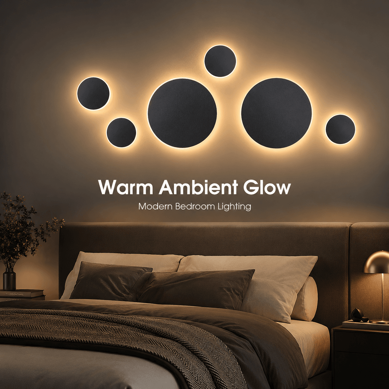 Magnetic Round LED Wall Lamp, Hardwired, Black 13cm, Motion Sensor, 3 Color Lighting, Modern Disc Wall Sconce