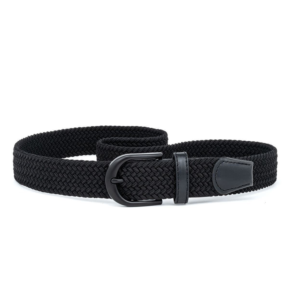 Men's Woven Belt No-Hole Adjustable Polyester Brown