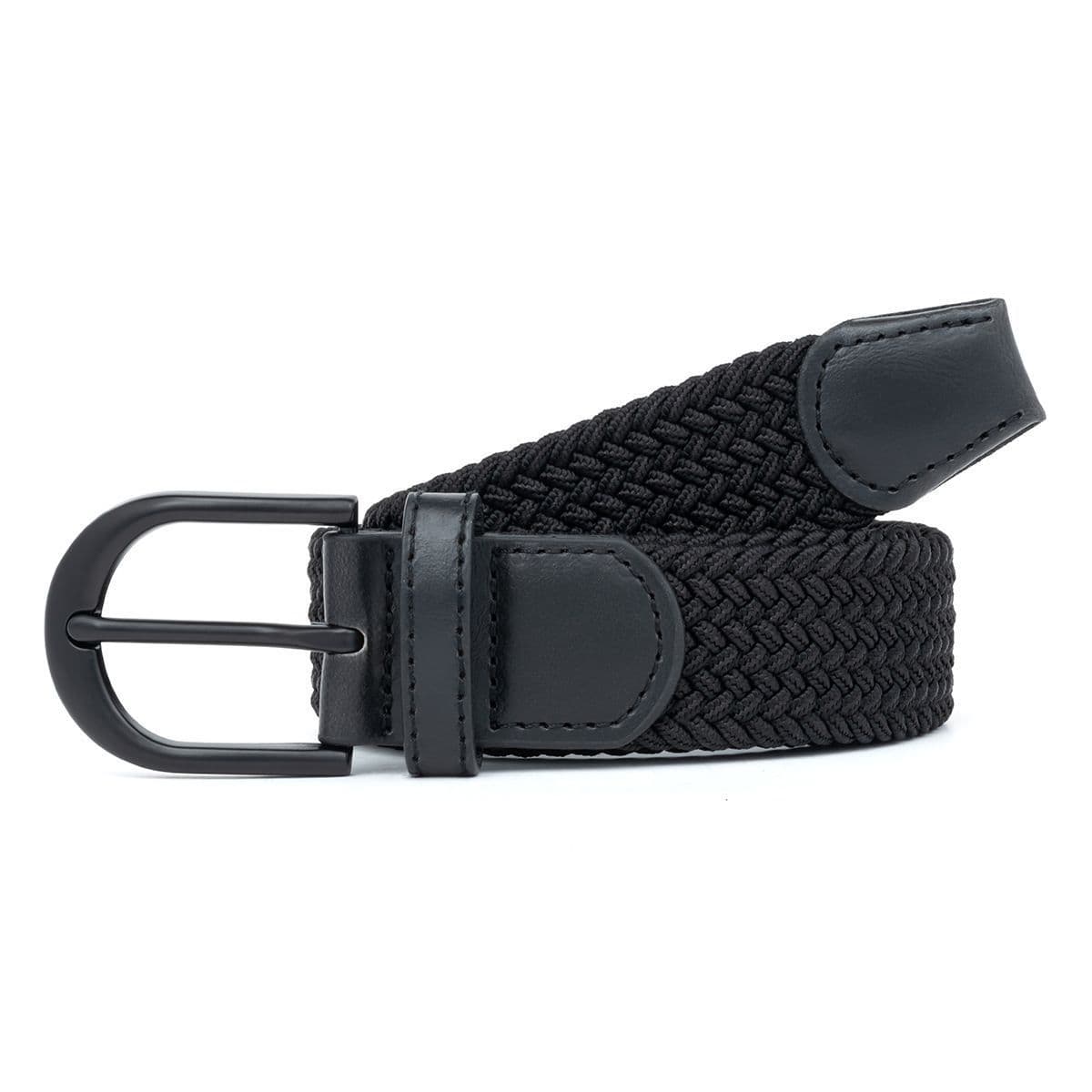 Men's Woven Belt No-Hole Adjustable Polyester Brown