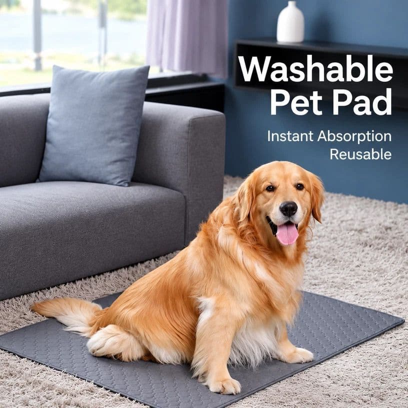 2pcs Grey Pet Pad, Size S (50×35cm)