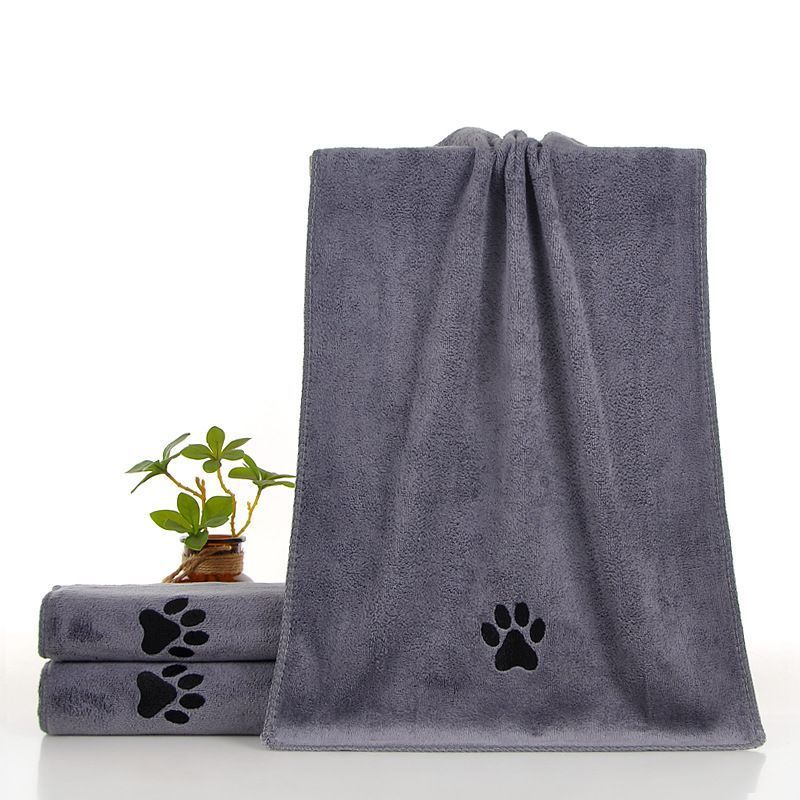 Gray Pet Towel 40x80cm 5Pcs