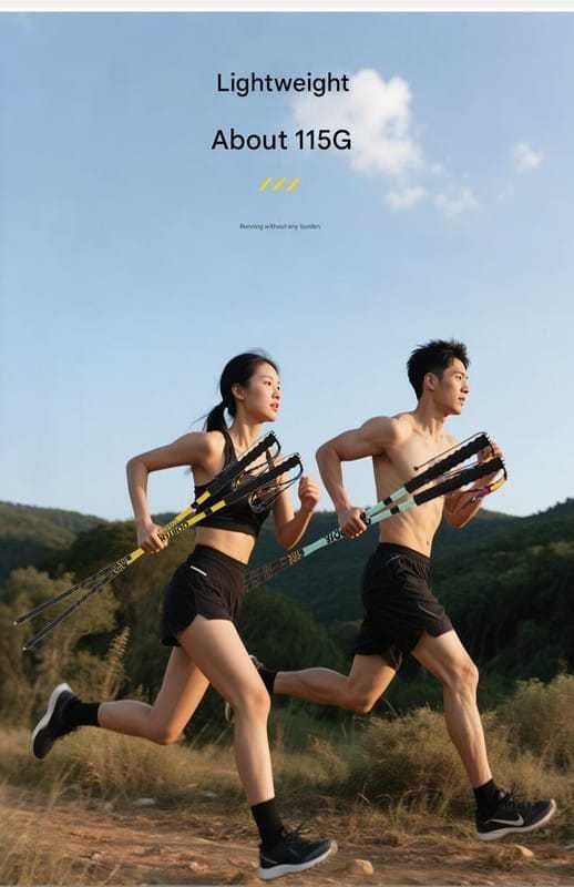 Carbon Fiber Trekking Pole Lightweight Folding Design 125cm Bright Yellow