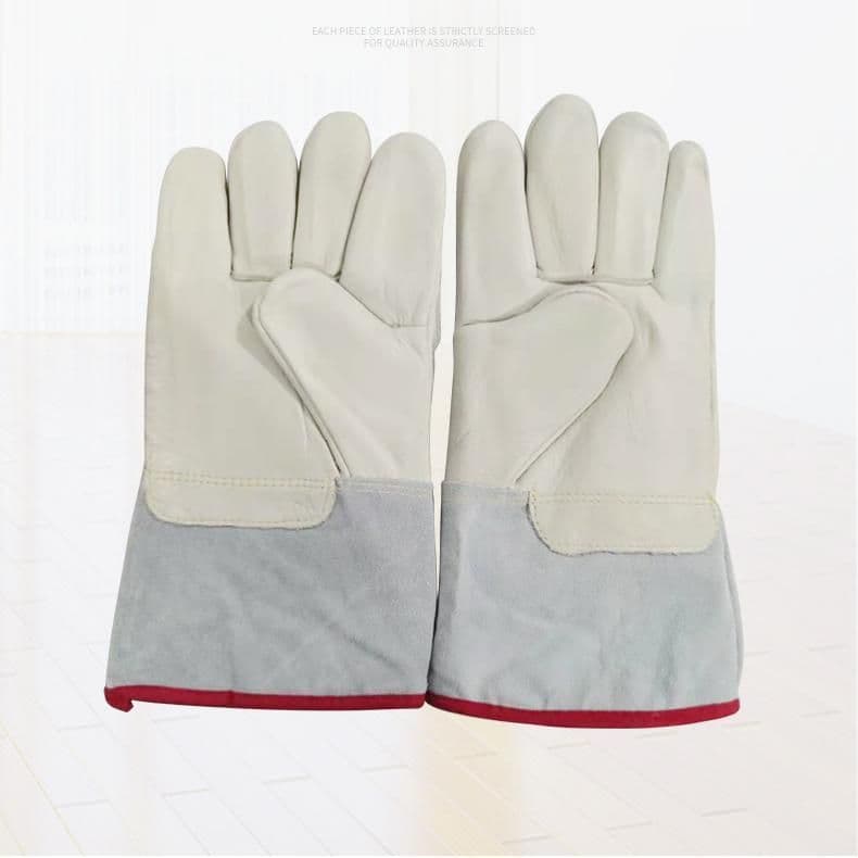 Cold Protection Gloves Low Temperature 30cm Cowhide Frost-Resistant Grey