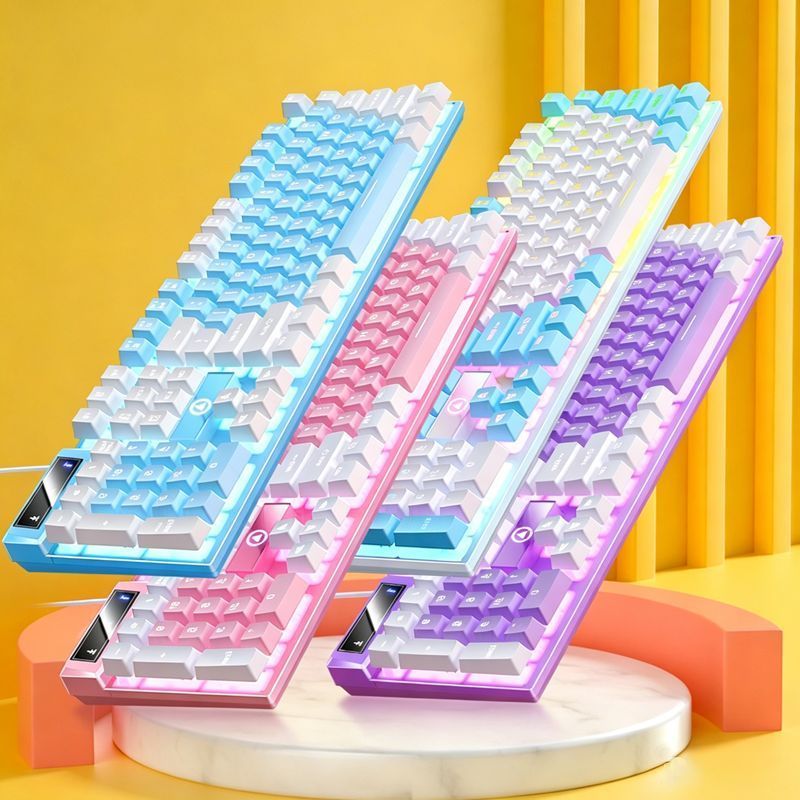 104 Keys Wired Keyboard Purple