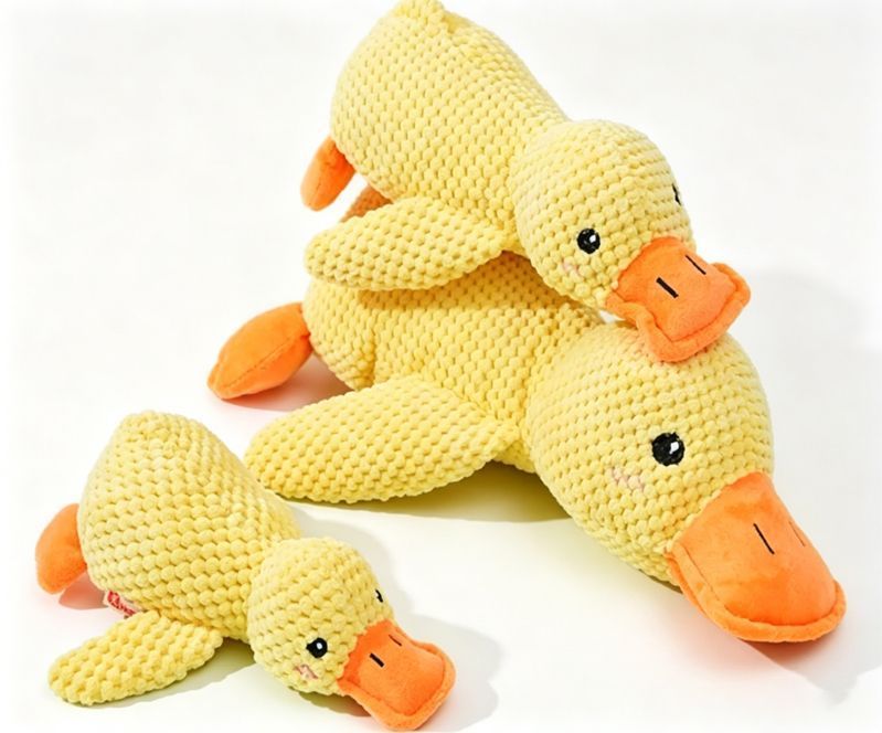 Small & Medium Plush Duck with Rope Carrot