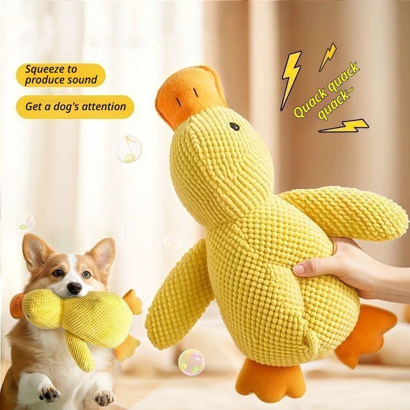 Small & Medium Plush Duck with Rope Carrot