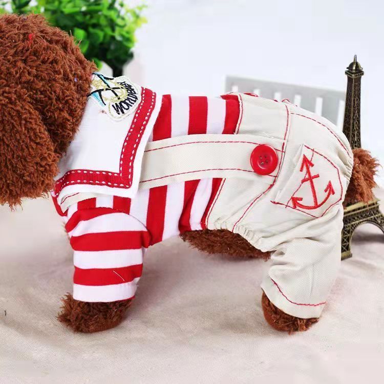 Dog Clothes, Bear Tie Plaid Four-Legged Jumpsuit Yellow (Button Style), Suitable for Small Dogs, XL