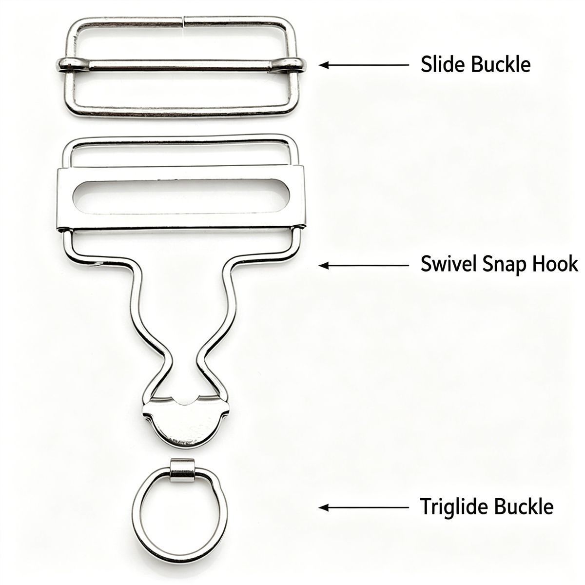 6 Sets Metal Strap Adjuster Overalls Buckles Silver