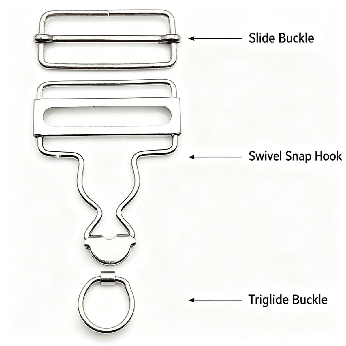 Metal Strap Adjuster Overalls Buckles 50mm Gun Grey 6 Sets
