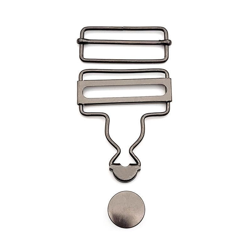 Metal Strap Adjuster Overalls Buckles 50mm Gun Grey 6 Sets