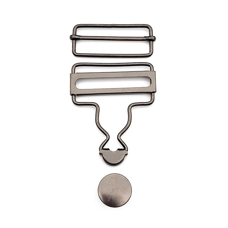 6 Sets Metal Strap Adjuster Overalls Buckles-Gun Grey