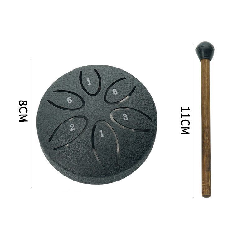 Ethereal Drum, Leaf‑Shaped Black (Sheet Music + Mallet + Storage Pouch)
