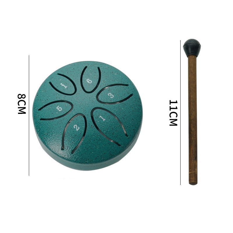 Ethereal Drum, Leaf‑Shaped Starry Green (Sheet Music + Mallet + Storage Pouch)