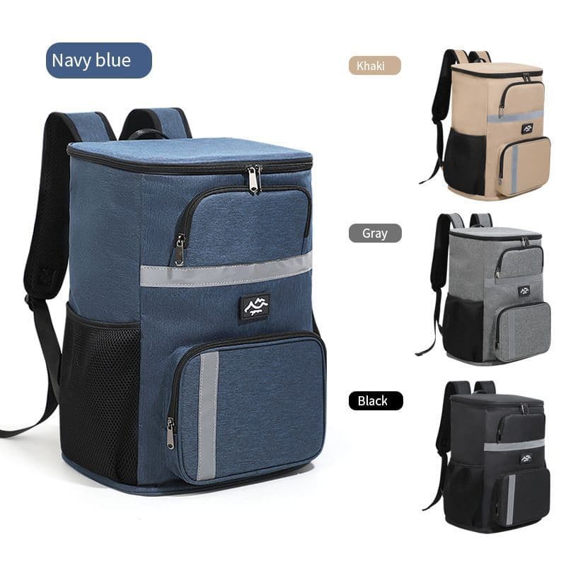 Insulated Cooler Backpack 30L Leak-proof Portable Oxford Fabric Black