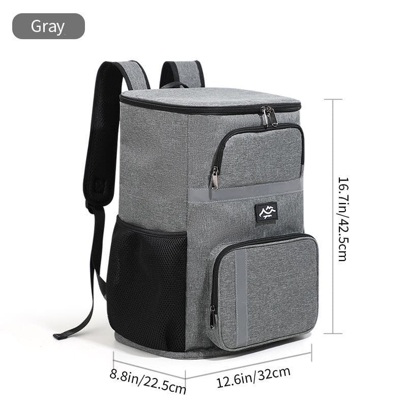Insulated Cooler Backpack 30L Leak-proof Portable Oxford Fabric Black