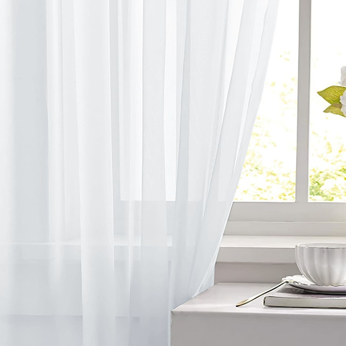 light purple Light Transparent Window Sheers, 2 Pieces, Multiple Sizes Available