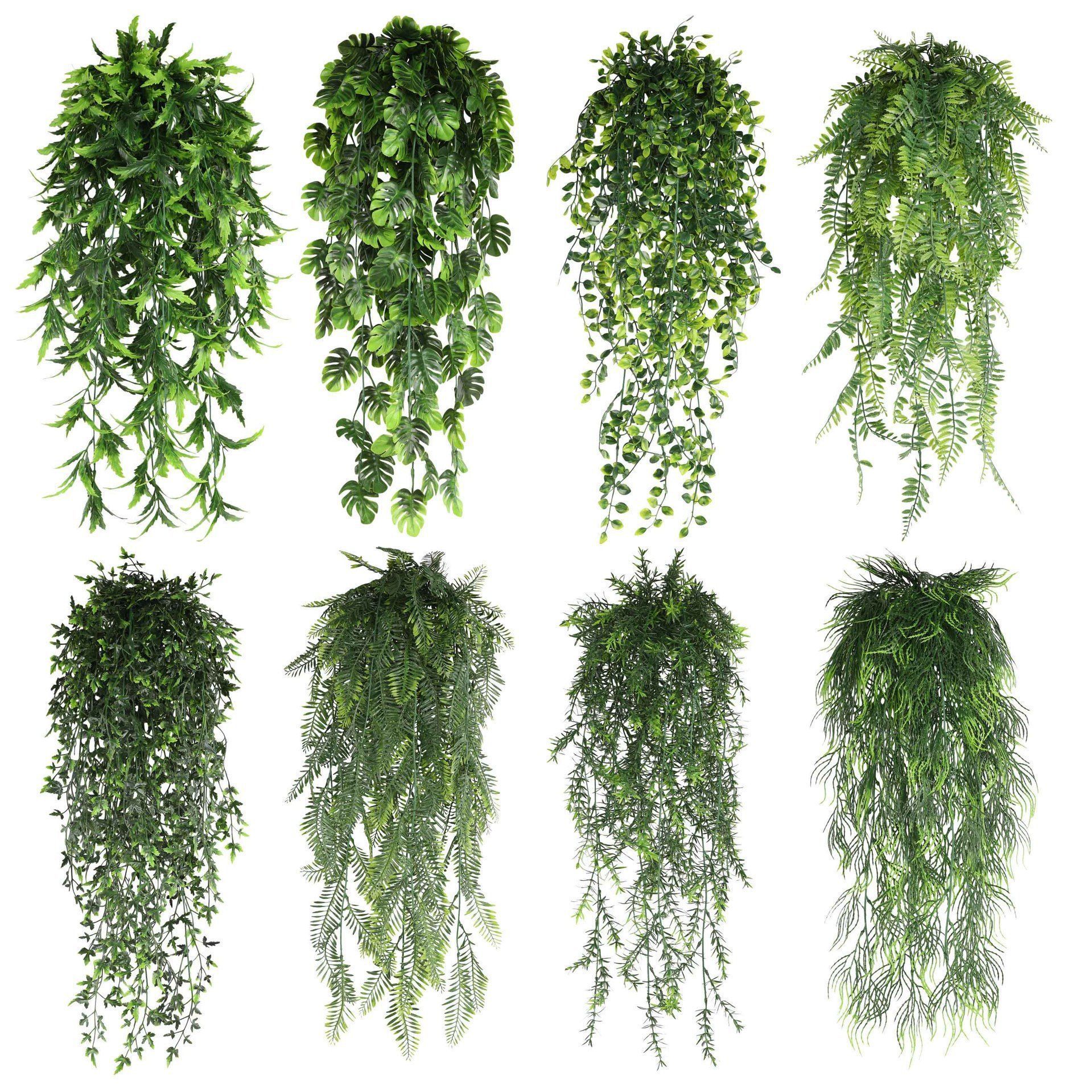 5-Fork Serrated Leaf Hanging Vine 2 pieces