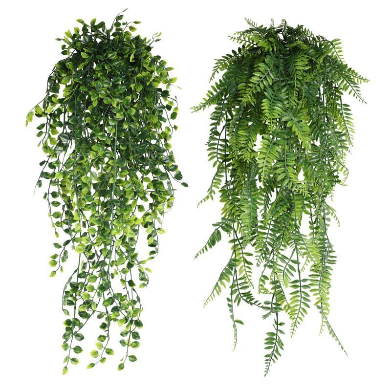 5-Fork Serrated Leaf Hanging Vine 2 pieces