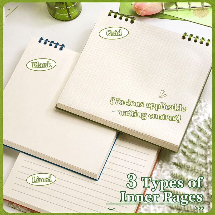 Grid Notebook Vintage Blue 60 Sheets/120 Pages