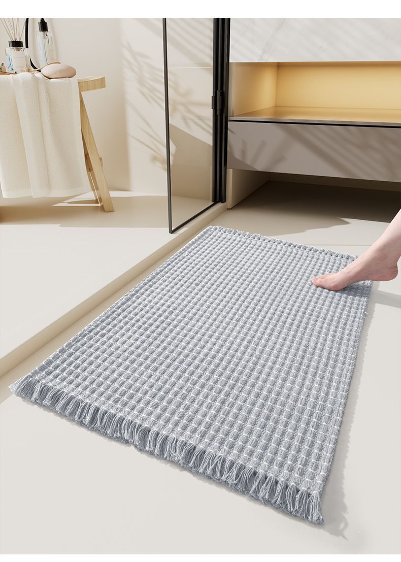 Tassel Woven Bath Mat, Grey, 40×60cm